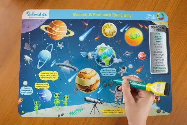Space Explorers - Innovative Activities Like Learn About Gravity To Designing Your Own Space Ship - Write and Wipe Educational Activity Game For Kids - imagine 4