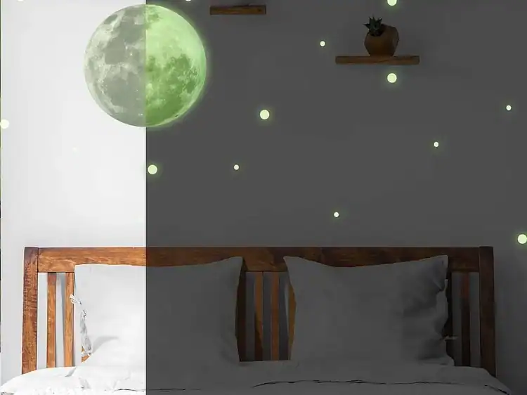 1. Glob lunar luminat pentru decor de cameră copii, lumini nocturne cu efect special.