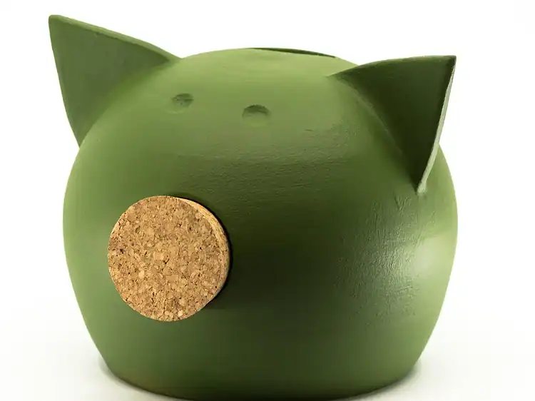 Jucărie de depozitare în formă de porc pentru copii din lemn, culoare verde, ideală pentru cameră de joacă.