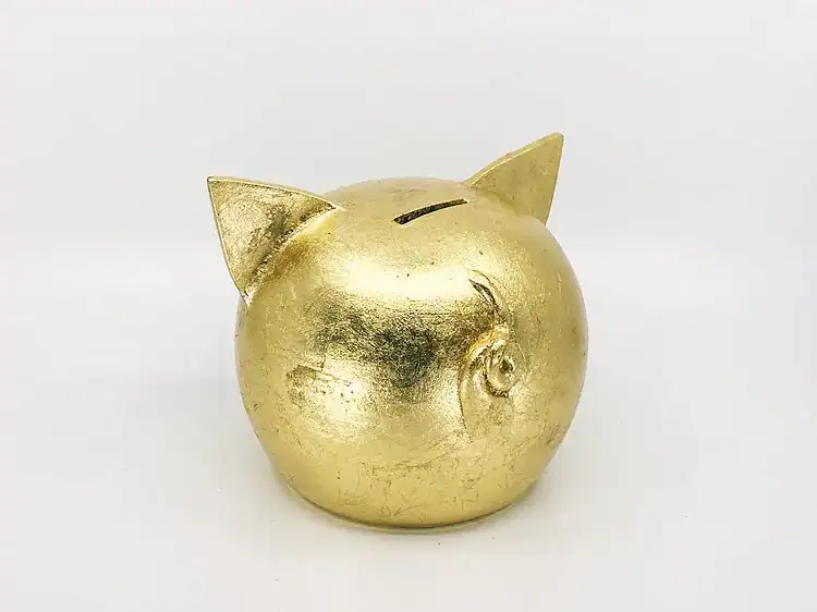 1. Avis pește de porțelan auriu cu urechi și coadă, decor pentru camera copilului.