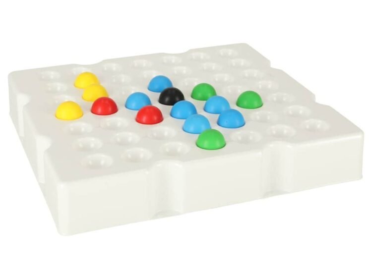 Joc Jenga pentru copii cu bile colorate, jucarie educativa si distractiva pentru copii mici.