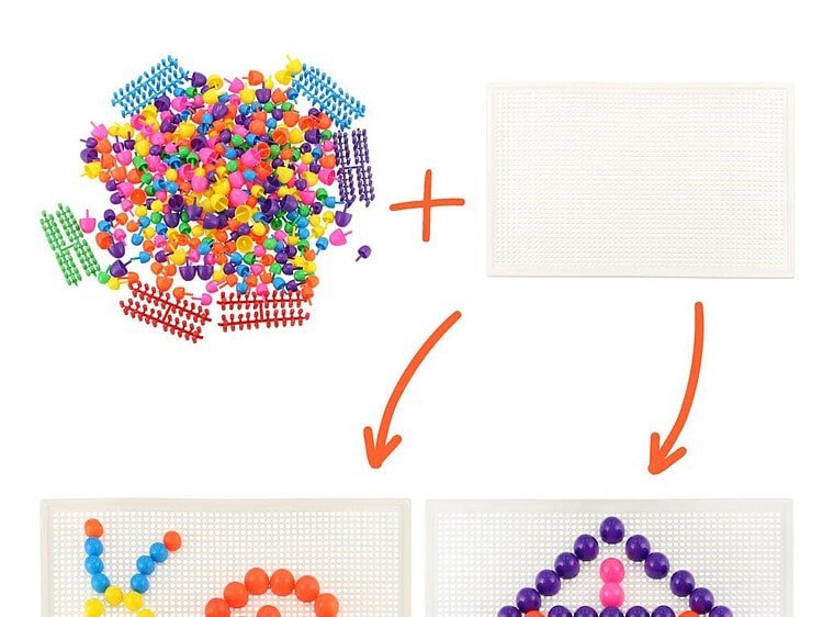 Jucării din plastic pentru copii, kit de construcție și set de corzi pentru jocuri creative.