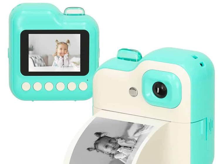 Cameră foto pentru copii cu imprimantă și ecran color, jucărie educativă și de distracție pentru cei mici.