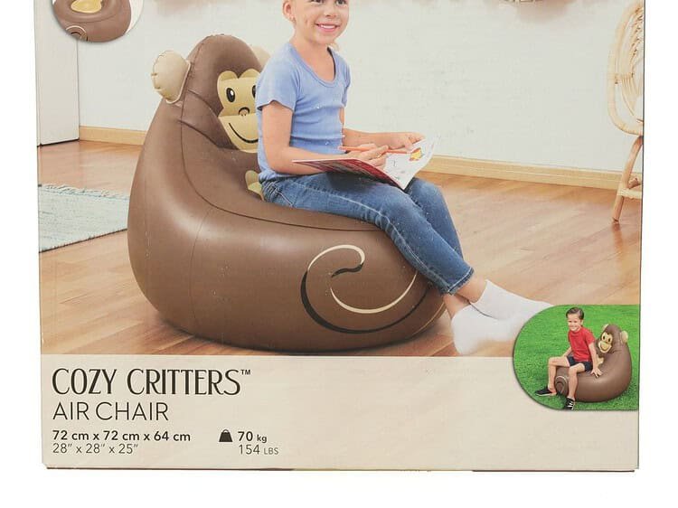 Jucarie fotoliu pentru copii cu design maimuta, relaxare si distractie in camera lor.