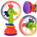 Zornăit roata Ferris cu ventuză de aspirație - O jucărie colorată pentru copii în formă de roată de mare. Jucăria are o funcție de zornăit. Ideal pentru a se juca în apă. Echipat cu ventuze