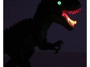 Jucărie dinozaur fosforescent pentru copii, lumini și sunete, perfectă pentru camerele copiilor.