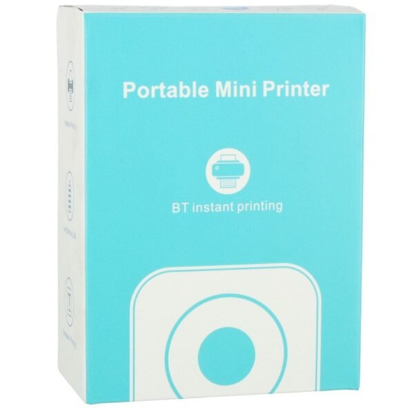 Mini imprimanta foto cu etichete termice + cablu USB cat albastru - imagine 7