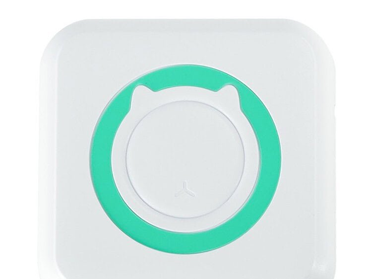 Mini imprimanta termică de etichete foto + cablu USB pătrat albastru -