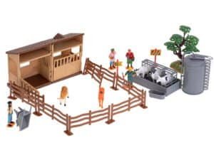 Jucării ferma pentru copii, palle, animale, figuri și accesorii din plastic pentru joacă în curte.