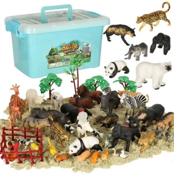 Figurine animale de grădina zoologică set de 59 el. -