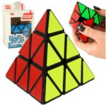 Joc de puzzle PYRAMINX puzzle cube 9.7cm - Un puzzle logic care seamănă cu un cub tradițional. Învață gândirea logică și dezvoltă abilitățile manuale. Material: plastic