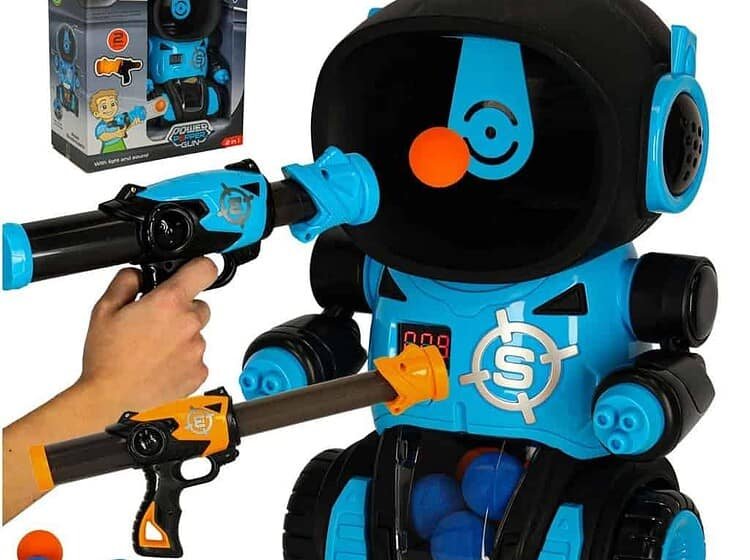 Hungry robot țintă țintă de fotografiere arcade joc set arma + bile -