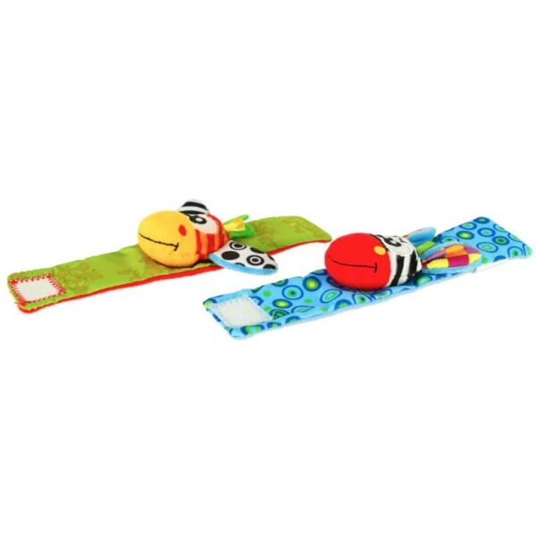 iar materialul moale stimulează simțul tactil. Se fixează cu Velcro care nu apasă pe mână. Material: poliester. Lungime curea de bandă: 15 cm. Lățime: 3
