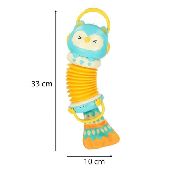 Armonie acordeon pentru copii portocaliu bufniță joc LED 30cm - imagine 3