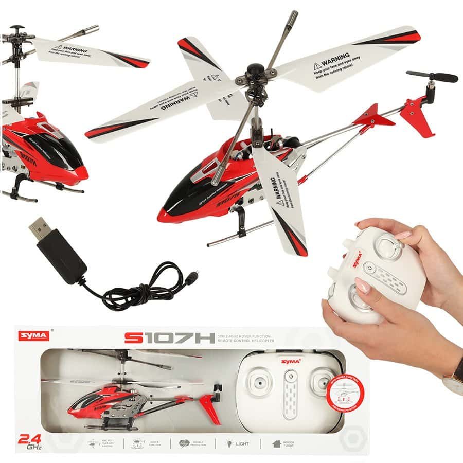 SYMA S107H RC elicopter 2.4GHz RTF roșu - Elicopterul S107H cu telecomandă. Va oferi o mare distracție. Echipat cu un emițător cu 3 canale de 2