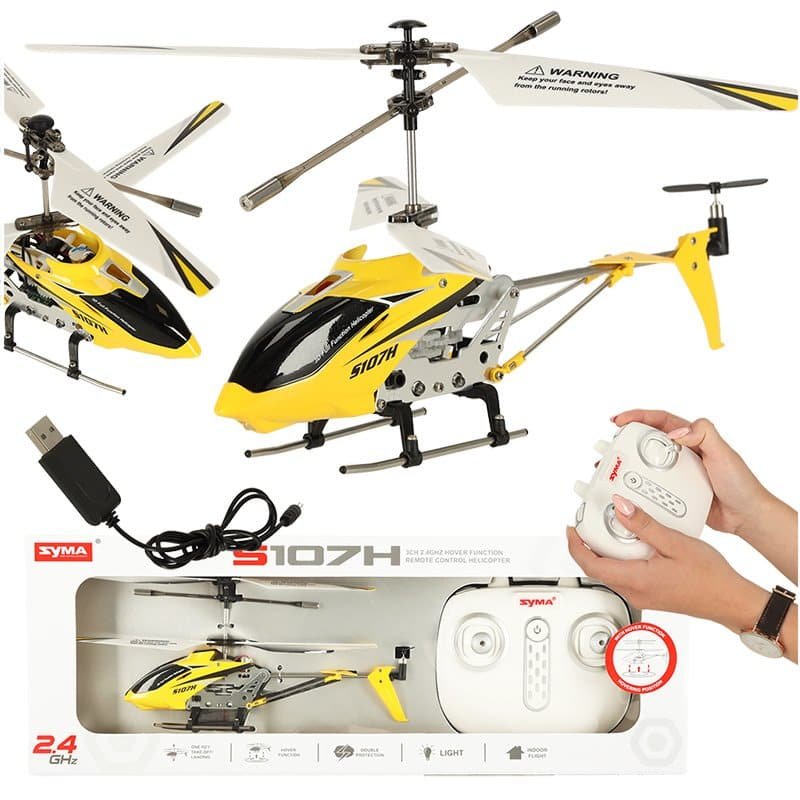 SYMA S107H RC elicopter 2.4GHz RTF galben - Elicopterul S107H cu telecomandă. Va oferi o mare distracție. Echipat cu un emițător cu 3 canale de 2