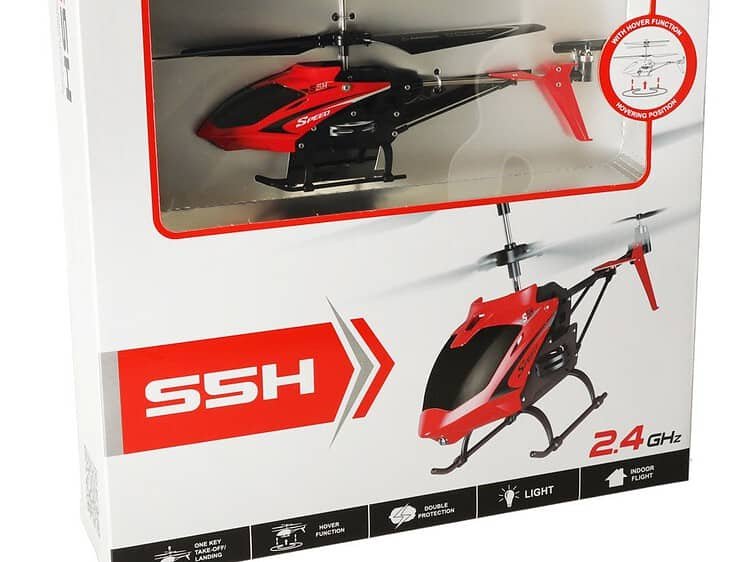 SYMA S5H 2.4GHz 2.4GHz RTF RC elicopter roșu - Foarte ușor de pilotat. Stabilizare giroscopică a zborului. Construcție robustă din aluminiu și plastic.