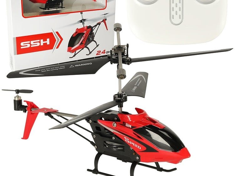 SYMA S5H 2.4GHz 2.4GHz RTF RC elicopter roșu - Foarte ușor de pilotat. Stabilizare giroscopică a zborului. Construcție robustă din aluminiu și plastic.