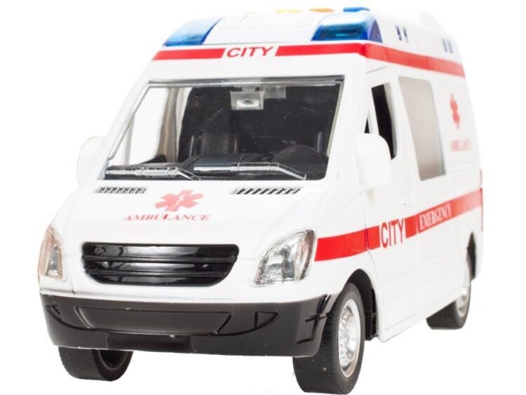 Jucarie casuta pentru copii in forma de ambulanta, distractie si joc educational.