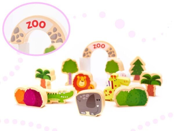 Blocuri de puzzle educaționale din lemn pentru oraș 120el. - imagine 12