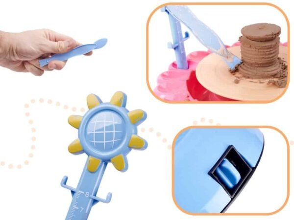Set creativ de roată de olărit cu lut și vopsele 600g - imagine 3