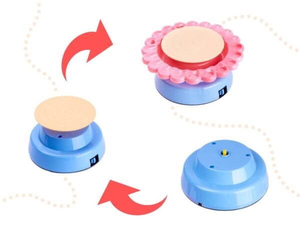 Set creativ de roată de olărit cu lut și vopsele 600g - imagine 5