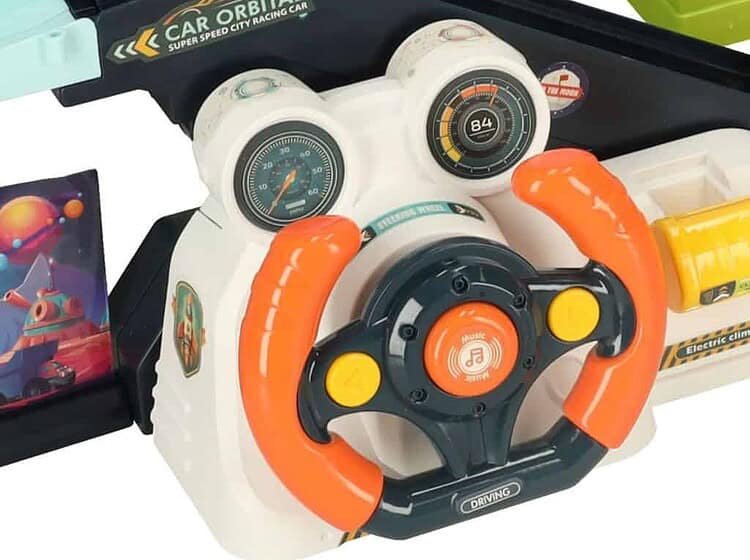 1. Playground cu volan pentru copii, cu funcții interactive și design colorat.