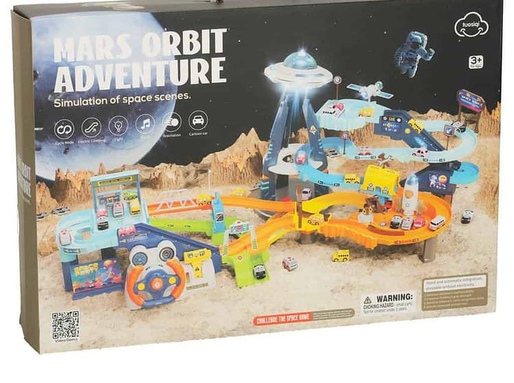 Jucarie cu tren de curse spatiale si Motoare, marime mare, pentru copii +3 ani, cadou perfect pentru cei mici.