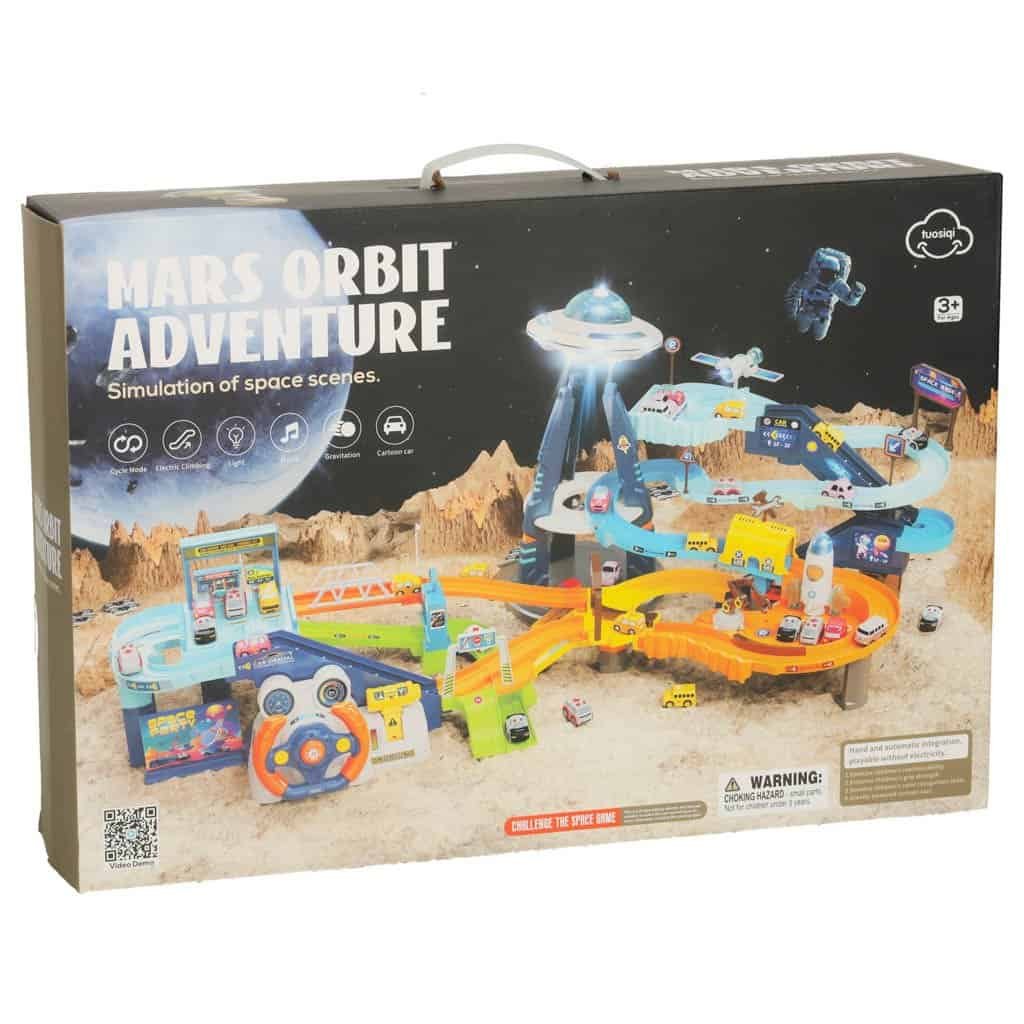 Jucarie cu tren de curse spatiale si Motoare, marime mare, pentru copii +3 ani, cadou perfect pentru cei mici.
