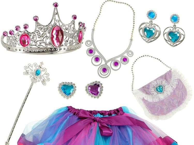 Costum regină prințesă prințesă coroană geantă de mână 9 articole -