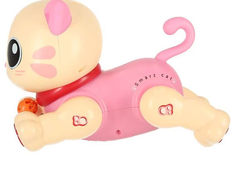 1. Jucarie educativa pisica apentru copii, animatie interactive, sunete si lumini, culoare roz.