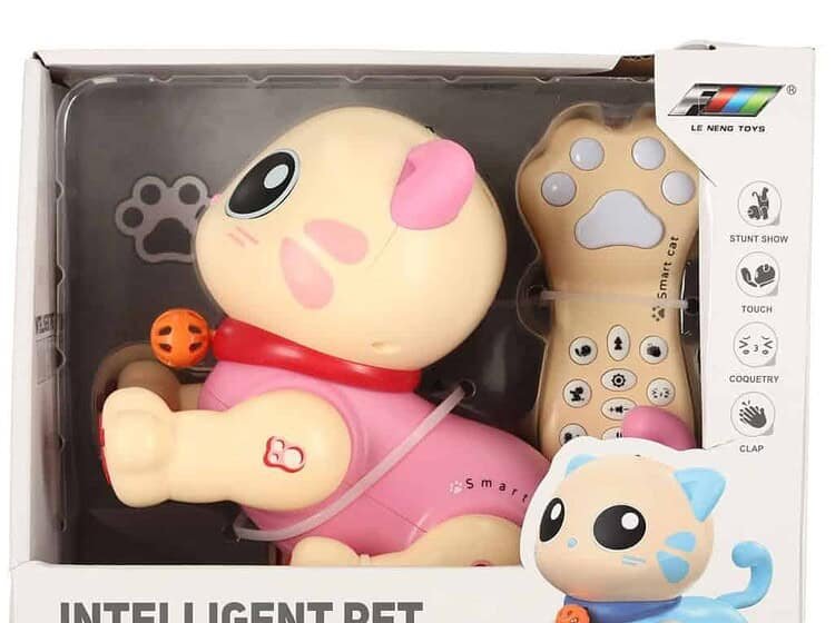 Pluş robotic pentru copii cu telecomandă și funcții inteligente.