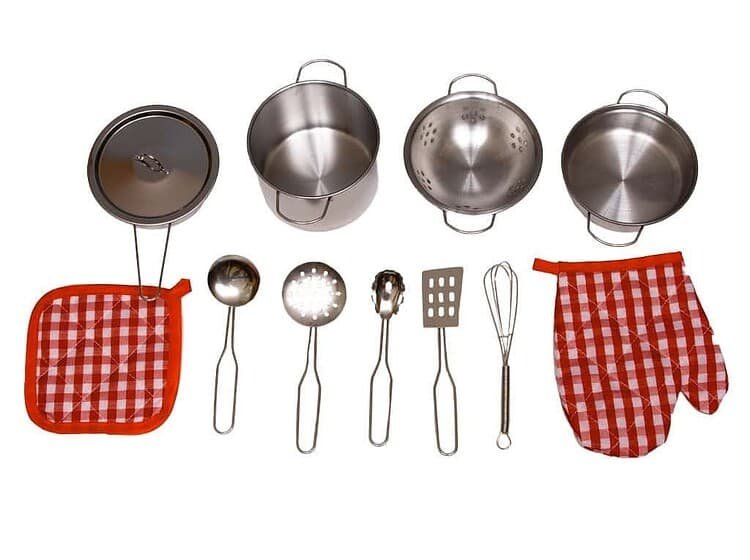 Pentru ceai sau gătit, set ustensile din inox pentru copii, jucării educative bucătărie, Cadouri pentru copii.