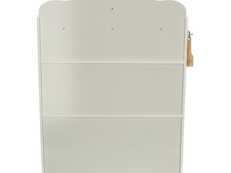 1. Dulap pentru jucării pentru cameră de copii, alb, spațios și funcțional.