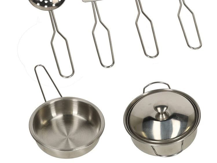 - Accesorii de bucătărie din inox, set pentru gătit, ustensile pentru copii și jucării.