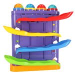 Interactive 3-in-1 pistă de bile interactivă împingător de bile cu ciocane pinguin + mașină -