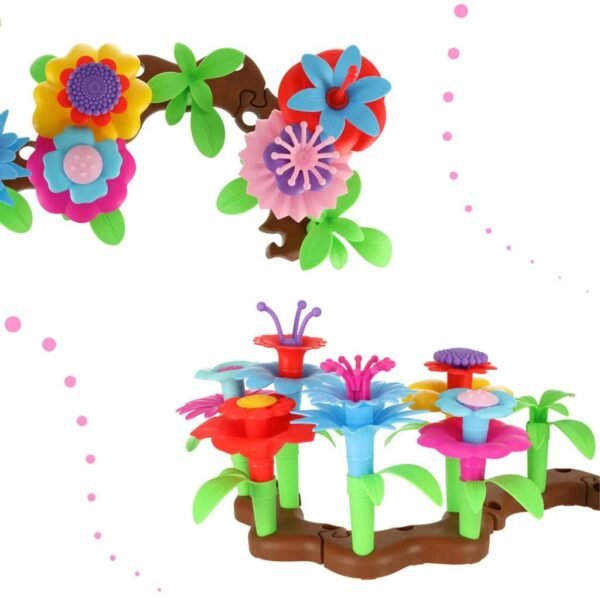 Flori blocuri creative blocuri de flori gradina de flori 48 elemente - imagine 5