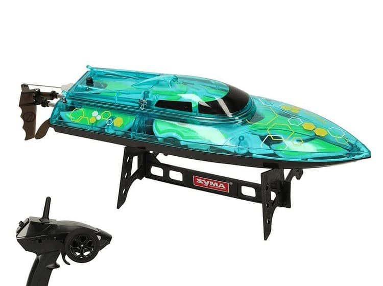 Jucarie barca radio control pentru copii, set_model sci-fi, traseu apa, 2.4GHz, cadou perfect.