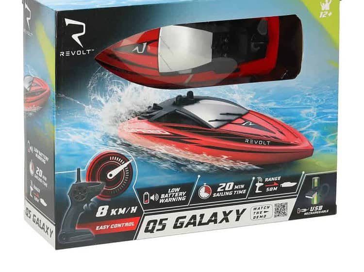 Jucărie barcă rc pentru copii, control remote, viteză 8 km/h, 20 min autonomie, grafic modern.