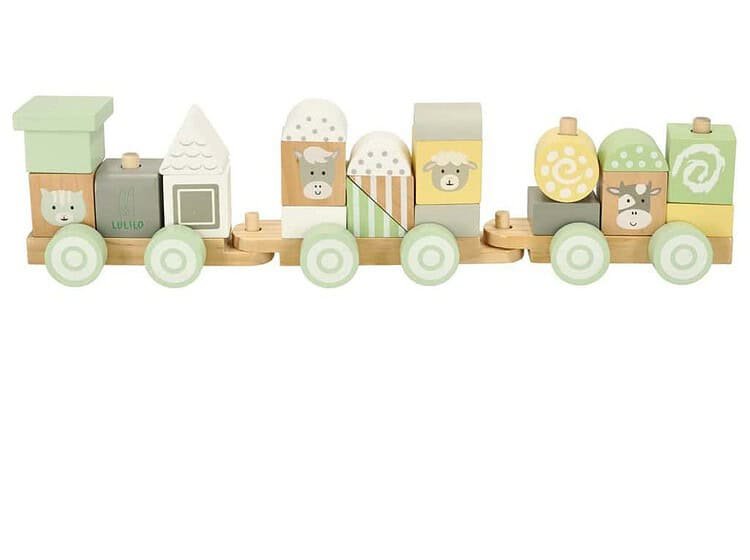 Lulilo Train tren de lemn pastel -