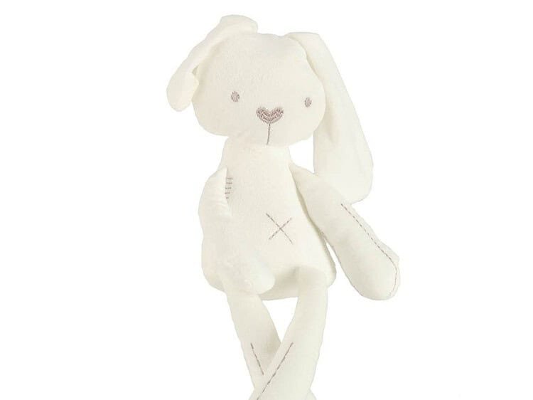 Papusa din plus cu urechi lungi si nas zambitor, jucarie de plus pentru copii, decor pentru camera copilului.