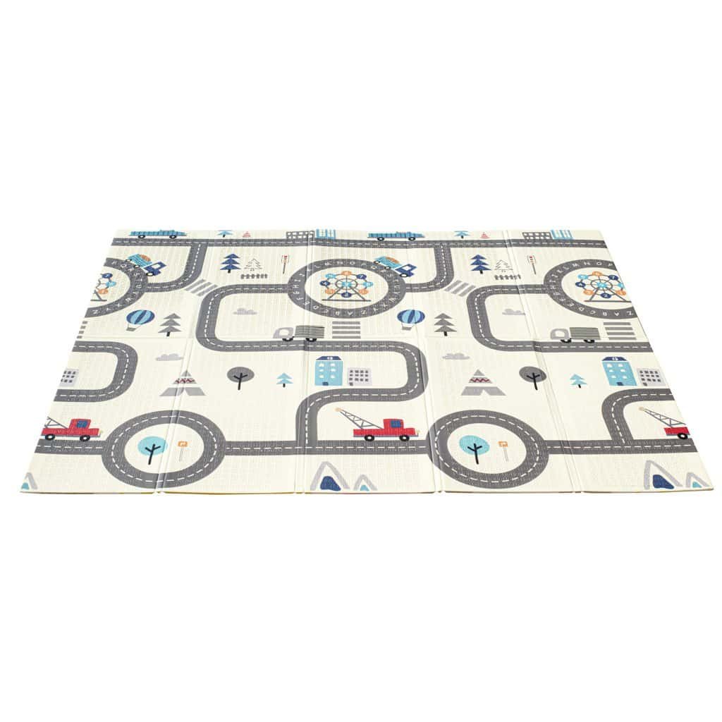 Joc de puzzle pentru copii cu tematică stradă, mașini și oraș.