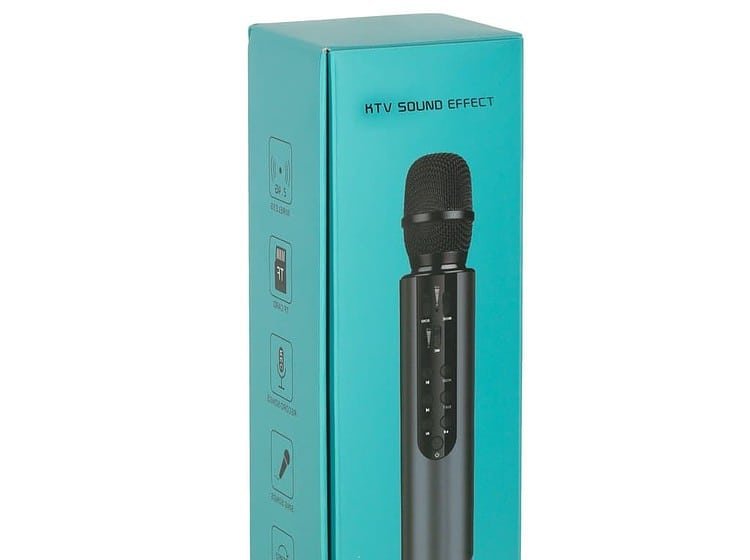 Microfon portabil pentru karaoke, Bluetooth, control intuitiv, autonomie lungă.