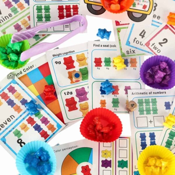 Ursuleți de pluș educaționali care învață să numere montessori 44el. - imagine 8
