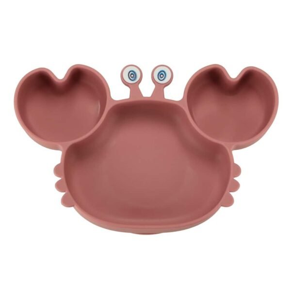 Veselă pentru copii din silicon crab 19 el roz închis - imagine 3