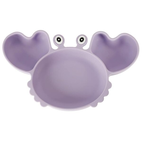 Ustensile de silicon pentru copii crab set de 9 bucăți violet - imagine 9