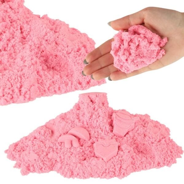 Nisip cinetic 1 kg într-o pungă roz - Nisipul este ideal pentru a se juca acasă