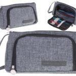 Scoala creion caz dublu sachet dublu vanitatea caz gri - Un pliculeț grozav 2 în 1 cu două compartimente. În calitate de penar