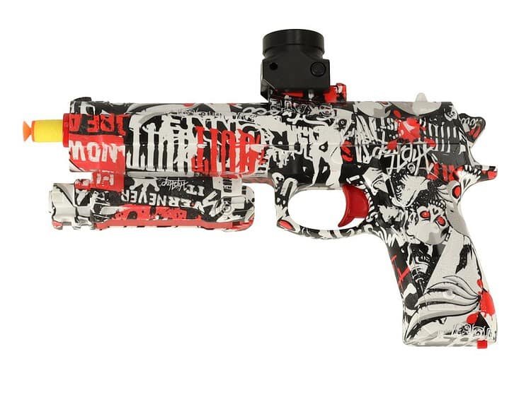 un cablu USB și muniție. Pentru persoane cu vârsta de peste 14 ani Dimensiuni ale pistolului 15x25cm. Dimensiunile pachetului 27