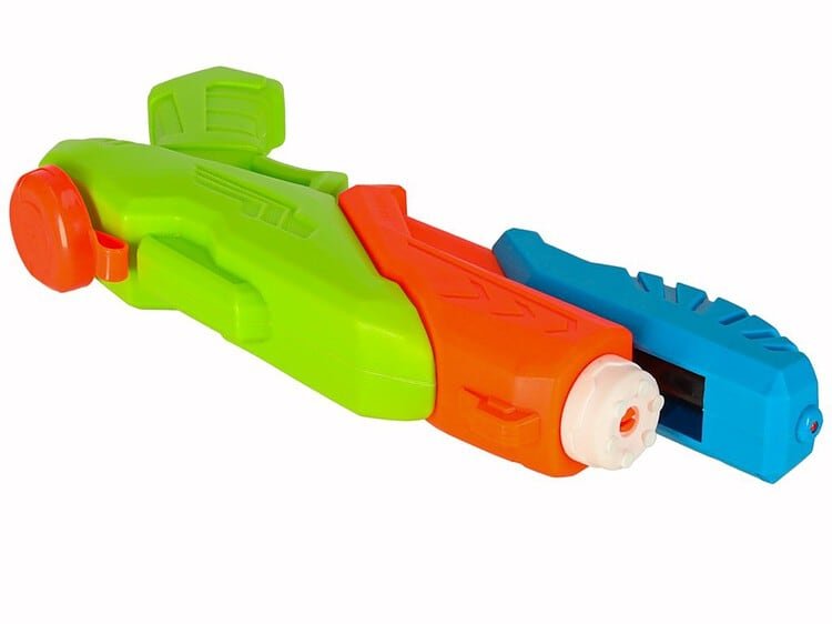 Colorful plastic toy gun pentru jocuri de copii.